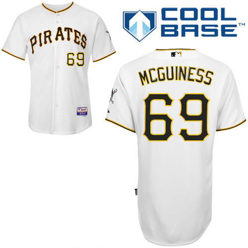 Chris McGuiness #69 MLB Jersey-Pittsburgh Pirates Men's Authentic Home White Cool Base Baseball Jersey